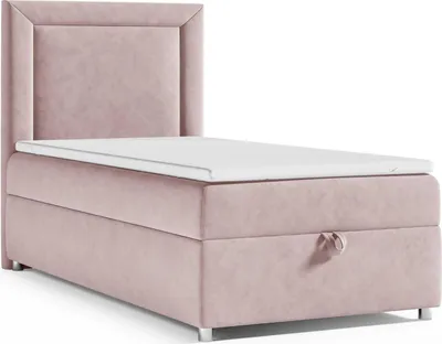 Produktbild von Boxspringbett mit Bettkasten Trinity K-3 SINGLE Bonellfederkern inkl. Topper, mit Lieferung, Aufbau & Entsorgung 80x200-SILBER