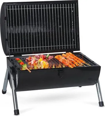 Produktbild von Kompakt Tisch Grill Holzkohle Portabel Schwarz