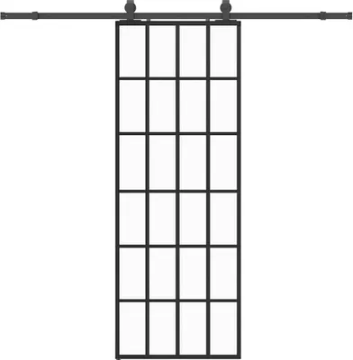 Image de vidaXL Porte coulissante avec ferrure noire 76x205 cm verre ESG