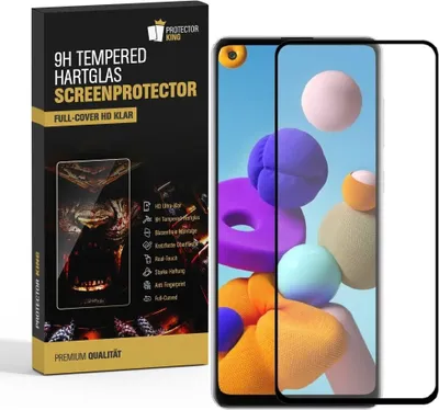 Produktbild von 2x 9H Panzerglas für Samsung Galaxy A21s FULL COVER Displayschutz Schutzglas Hartglas Schutzfolie Panzerfolie KLAR Tempered echtes Displayglas Glasfolie Displayfolie Folie Transparent