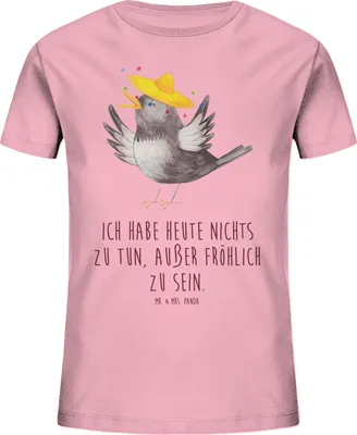 Produktbild von Mr. & Mrs. Panda Kleinkinder T-Shirt Rabe Sombrero 5-6 Jahre (110/116) - Baumwolle Pink - Geschenk, Vögel, Elster, glücklich sein, Baumwollshirt Kinder, Lustige Sprüche