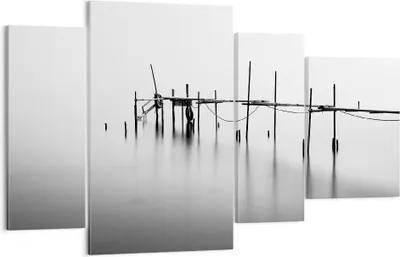 Produktbild von Bild auf Leinwand - Leinwandbild - Meer Brücke Wasser - 120x70cm - Wand Bild - Wanddeko - Leinwanddruck - Bilder - Kunstdruck - Wanddekoration - Leinwand bilder - Wandkunst - DL120x70-3727