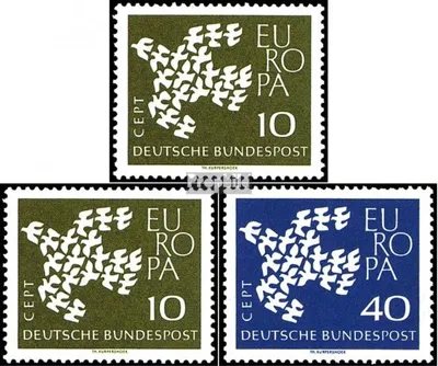 Produktbild von Briefmarken BRD (BR.Deutschland) 1961 Mi 367x-368x,367y (kompl.Ausg.) postfrisch Europa