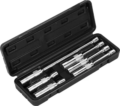 Produktbild von NEO TOOLS Steckschlüssel Zündkerzenschlüssel Satz | Satz Zündkerzensteckschlüssel | Kippverlängerungs Satz 6tlg, Zoll Verlängerung 3/8-Inch, Cr-V