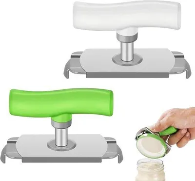 Obrázek produktu pro Praktický dvojitý otvírák na konzervy pro seniory s artrózou – šetří prsty – multifunkční kuchyňská pomůcka