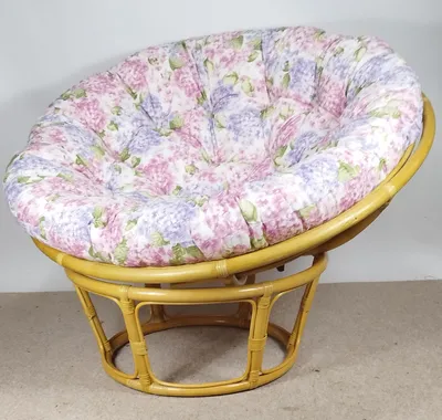 Produktbild von Rattani Rattanstuhl Rattan Papasan Sessel inkl. hochwertigen Polster, D 110 cm, Fb. Honig , Polster Living