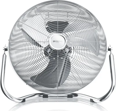 Produktbild von Brandson Windmaschine 53,5cm Ø, Ventilator Retro 160W neigbar, Bodenventilator, hoher Luftdurchsatz, silber