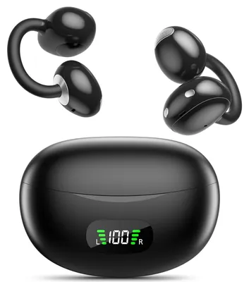Produktbild von Open-Ear Kopfhörer Clip-On Earbuds Ultra-bequem Open-Ring Design Schwarz