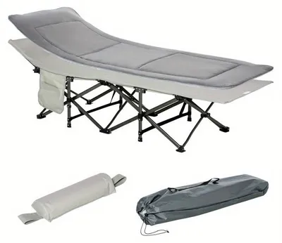 Obrázok produktu pre Cestovná posteľ – Skladacia posteľ – Posteľ pre hostí – 188x64,5x53 cm – S vankúšom a prepravnou taškou