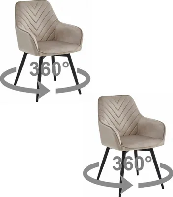 Immagine prodotto di Sedia NANA360 - velluto beige scuro / gambe nere x 2