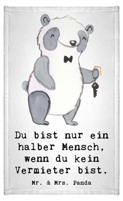 Produktbild von Mr. & Mrs. Panda Handtuch Vermieter Herz - Weiß - Geschenk, Gästehandtuch 30x50, gäste wc, Klein, badezimmer, Kleines