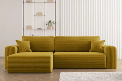 Produktbild von Kaiser Möbel Ecksofa mit Schlaffunktion L-förmiges Sofa Capri Stoff Poso Gelb Links