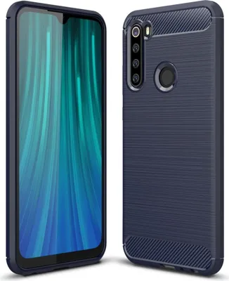 Produktbild von Xiaomi Redmi Note 8 TPU Case Carbon Fiber Optik Brushed Schutz Hülle Blau