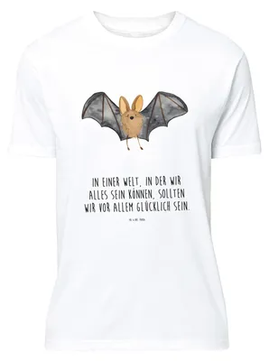 Produktbild von Mr. & Mrs. Panda S T-Shirt Fledermaus Flügel - Weiß - Geschenk, Lustige Sprüche, oberteil, Tshirt, Shirt, Design