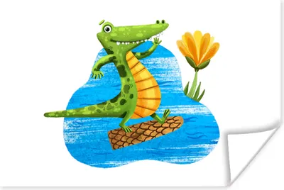 Produktbild von MuchoWow® Poster Krokodil - Wasser - Dschungel 90x60 cm - Schlafzimmer