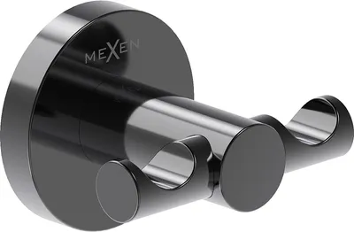 Zdjęcie produktu dla Mexen Ovio podwójny haczyk na ręcznik, black chrome - 70A19512-73