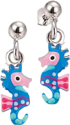 Produktbild von Scout Kinder Ohrringe Ohrstecher Silber Seepferdchen blau Mädchen 262069100