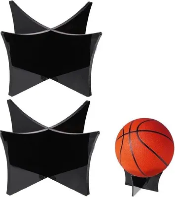 Immagine prodotto di Puntali in acrilico per palloni sportivi - Supporto standard per pallone da calcio e da rugby, nero - Confezione da 2