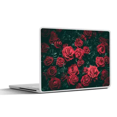 Produktbild von MuchoWow® Laptop Aufkleber Sticker Cover Rosen - Blumen - Rot 36.5x27.5 cm - Laptop-Sticker