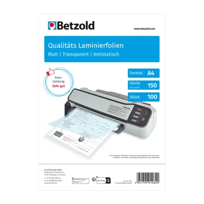 LMG Laminierfolien A4 80mic - 100 Stück Mit 4-Fach Lochung Für Ordner