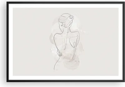 Produktbild von Gerahmtes Poster - Schwarzer Rahmen - Frau Rücken Rücken - 91,5x61 cm - Wand Bild - Wanddeko - Wandbilder - Kunstposter - Wandposter - Bilderrahmen - Bilder - Kunstdruck - P2BAA91x61-5090