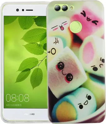 Produktbild von Handy Hülle für Huawei Nova 2 Cover Case Schutz Tasche Motiv Slim Silikon TPU Schriftzug Marshmallows