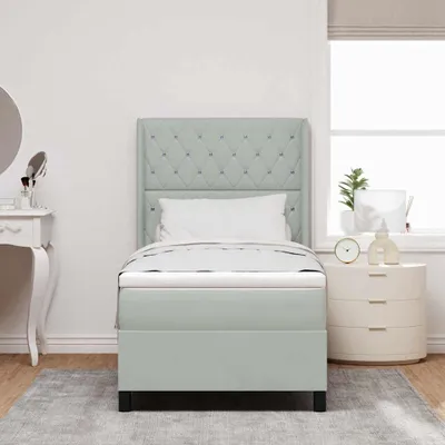 Immagine prodotto di Maison Exclusive - Letto boxspring con materasso Grigio chiaro 90 x 200 cm Velluto