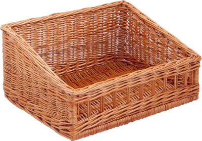 Produktbild von Regalkorb schräg, naturbraune Weide, T 40cm x B 50cm x Hv 15cm x Hh 25cm