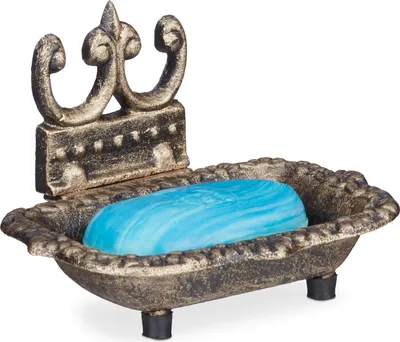 Productafbeelding van Famanu Zeepdispenser Antiek met decoratie - Handzeephouder - 10x15x11,5 cm, brons