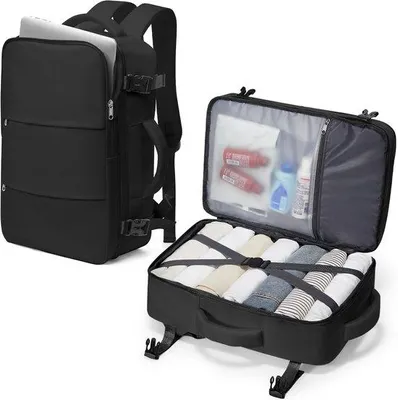 Image de Grand sac à dos de voyage 40 x 20 x 25 cm, sac à dos imperméable pour ordinateur portable, bagage à main en avion