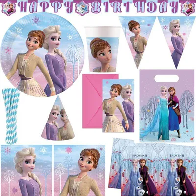 Produktbild von Die Eiskönigin 2 Nordlichter Partyset Kindergeburtstag Disney XXL Party Deko Set