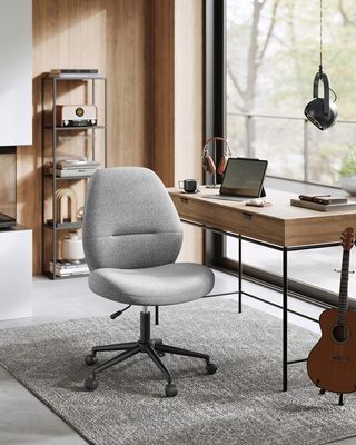SONGMICS HOME Židle k psacímu stolu, židle na líčení, kancelářská židle, otočná židle, široký sedák, moderní, s podstavcem