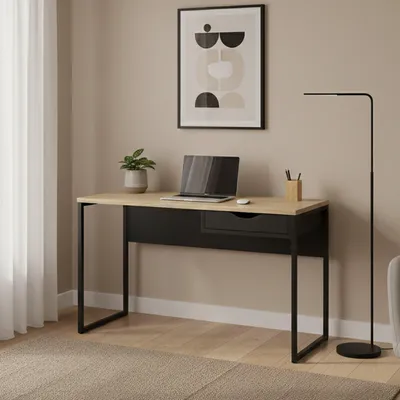 Produktbild von Schreibtisch - Schwarz 48,4x130x76,5h cm