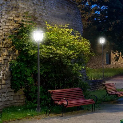 Produktbild von Outsunny Solar LED Gartenlaterne, 30/60 Lumen, Kunststoff, Schwarz