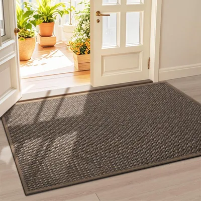 Immagine prodotto di Tappetino per interni, 90 x 150 cm, antiscivolo, lavabile, assorbente, color marrone