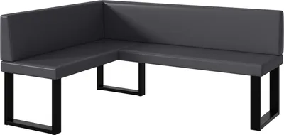 Produktbild von MEBLINI Eckbank für Esszimmer - Küchenbank - Essecke - Sitzecke Küche - TONI - U-Beine 128x168x87cm Links - Grau Kunstleder