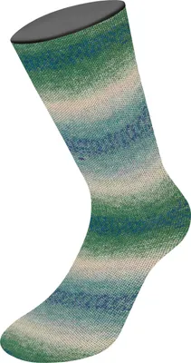 Produktbild von Lana Grossa - Meilenweit 6-fach 150g Alpaca Print II 1202 dunkelgrün graugrün hellbeige hellpetrol jeans