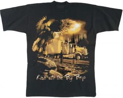 Produktbild von T-SHIRT mit Print - Truck Adler - Ridin´ with the Big Boys - YF901 schwarz Gr. S-2XL Größe - S