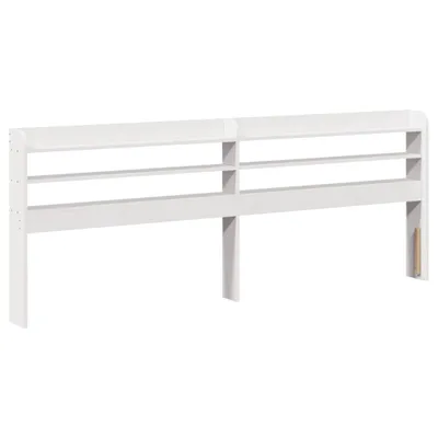 Image de vidaXL Tête de lit avec étagères Blanc 180 cm Pin massif