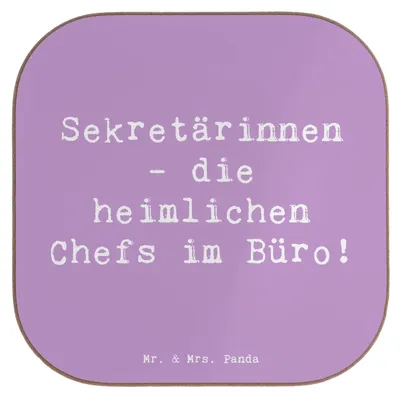 Produktbild von Mr. & Mrs. Panda Untersetzer für Gläser Spruch Sekretärin Chefin - Lavendeltraum - Geschenk, Berufsalltag, Holzuntersetzer, Beruf, Arbeitsatmosphäre, kreative Geschenke