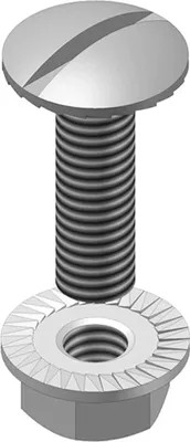 Produktbild von Vergokan Rundkopfschraube mit Sperrzahnmutter, M 6 x 12, elektrolytisch verzinkt, 100 Stk.