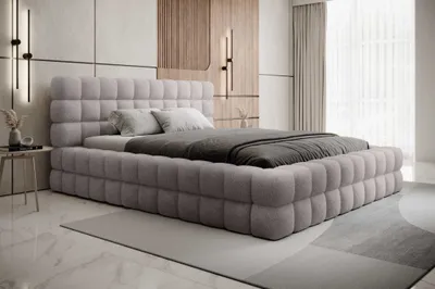 Produktbild von YOURHOUSE24 Polsterbett Dizzle Bett Doppelbett Bettgestell mit Lattenrost (Farbe: Jaffray 03, Größe: 140x200 cm)