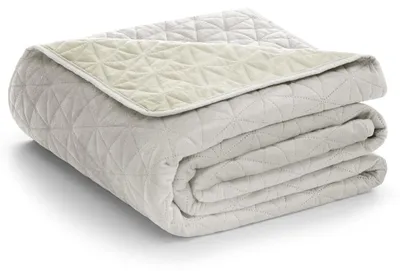 Produktbild von Tagesdecke Bettüberwurf Ultrasonic zweiseitge Steppung Samt 260 x 280 cm - creme-beige
