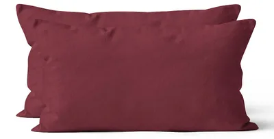 Produktbild von 2 er Set Mikrofaser UNI Kissenhüllen Kissenbezüge Kopfkissenbezug 40x80 cm, Bordeaux