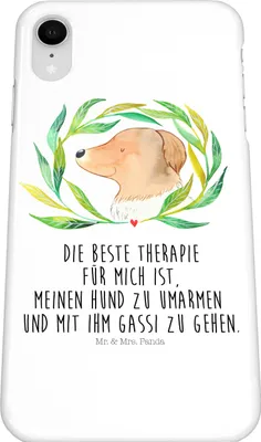 Produktbild von Mr. & Mrs. Panda Iphone XR Handyhülle Hund Blumen - Weiß - Geschenk, Handy Case, Hunde, Hundeglück, Gassi gehen, Umarmen, Premium Kunststoff, Sprüche