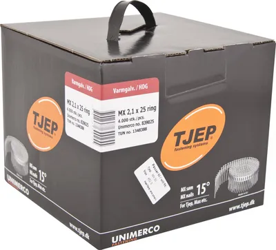 Produktbild von 2,1x25mm Ring feuerverzinkt MX Coilnägel für Tjep  MX-50 Senco SCN34 Coilnagler 4,0M