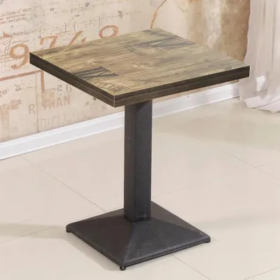 Immagine prodotto di Tavolo da giardino per bistrot - Tavolo da bar - Quadrato 60×60×75 cm - Struttura in metallo - Piano in legno - Per 2 persone - Stile moderno
