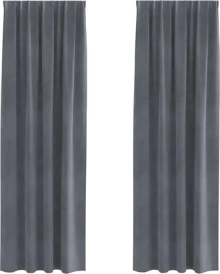 Zdjęcie produktu dla vidaXL Zasłony zaciemniające 2 szt. jasnoszare 140 x 225 cm aksamitne