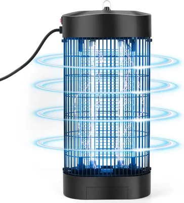 Immagine prodotto di Lampada elettrica per zanzare - Trappola per insetti da interno - Controllo dei parassiti - Doppie lampade UV - Raggio d'azione di 80 m² - Colore: nero