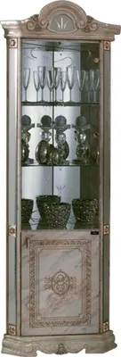 Produktbild von Barock Eckvitrine Bella in Beige Hochglanz